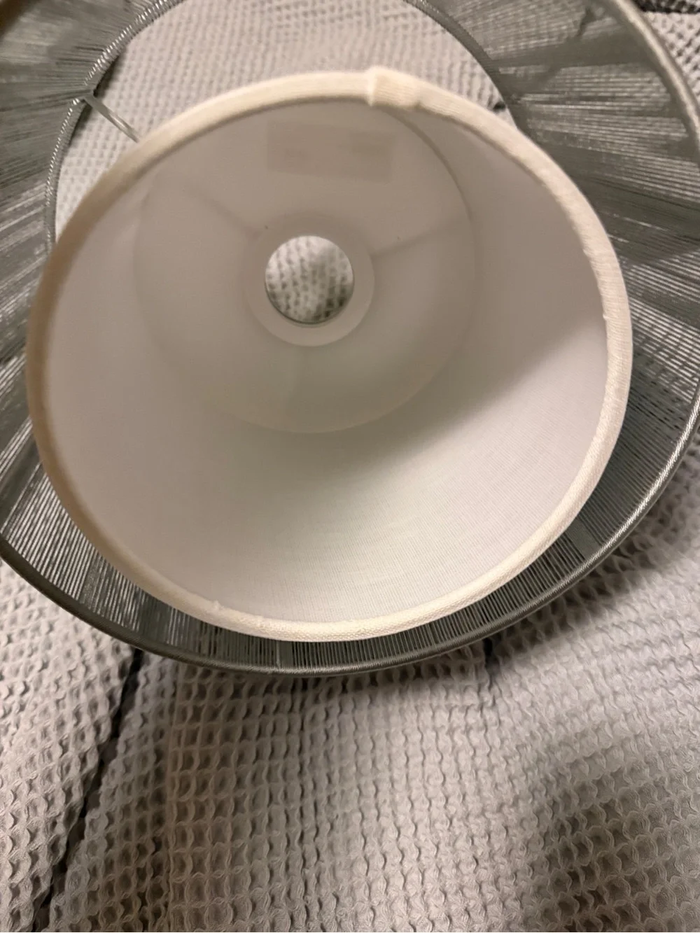 IKEA Gray Ribbed Lamp Shade